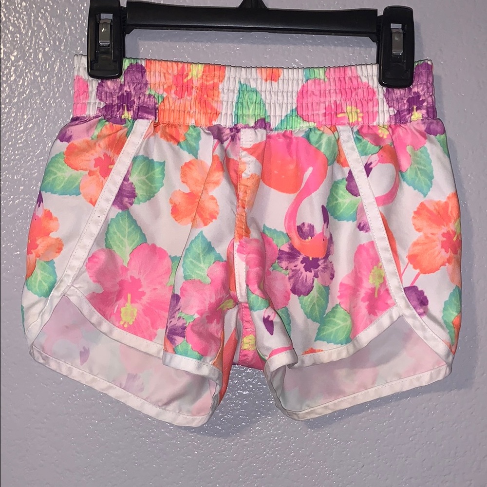 OP Floral Print Athletic Shorts Girls Medium 7-8
